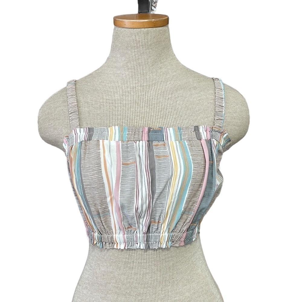 Z Supply Balcony Striped Bra Top Pink Blue Size Medium M